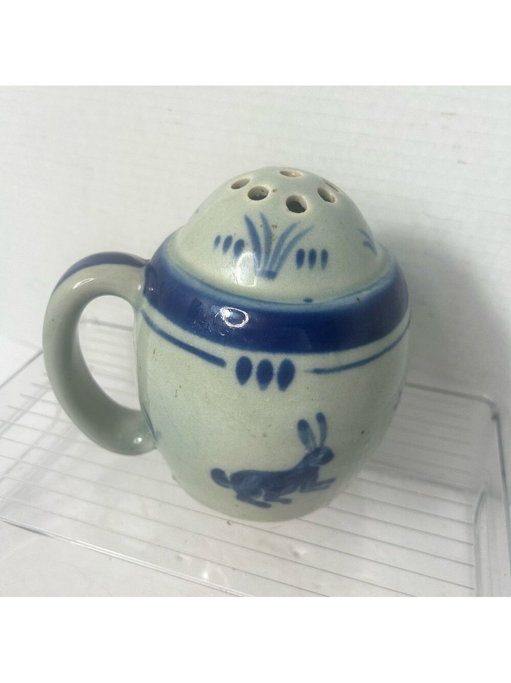 Vintage el Palomer Mexico Ceramic Spice  Shaker Rustic Handpainted Handle